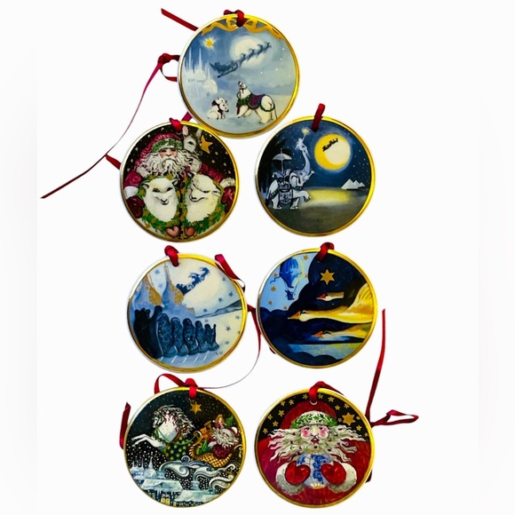 Bing and Grondahl Other - Vintage Set 7 of Bing and Grondahl Christmas Ornaments Santa Claus Collection